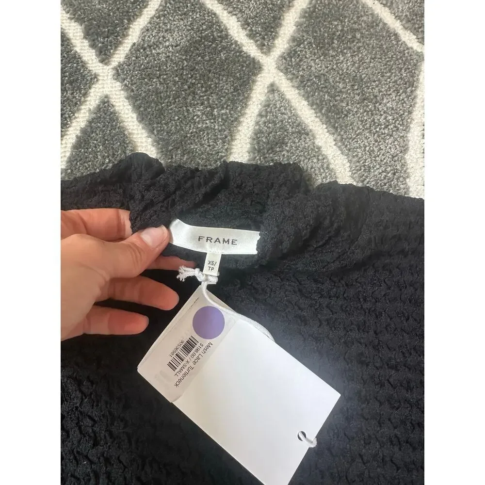 Frame Mesh turtleneck nwt black XS